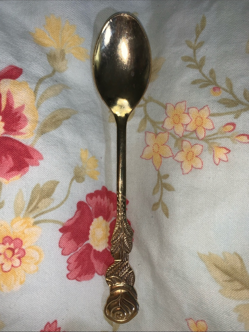 Rostfrei Rose Design Gold Plated Sugar Spoon